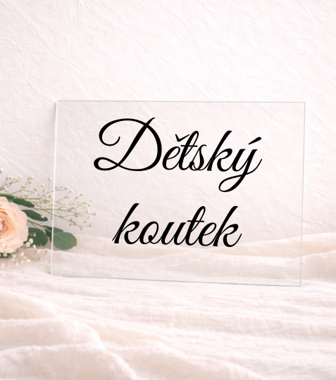 Cedulka z plexiskla Dětský koutek