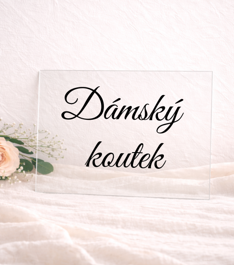 Cedulka z plexiskla Dámský koutek