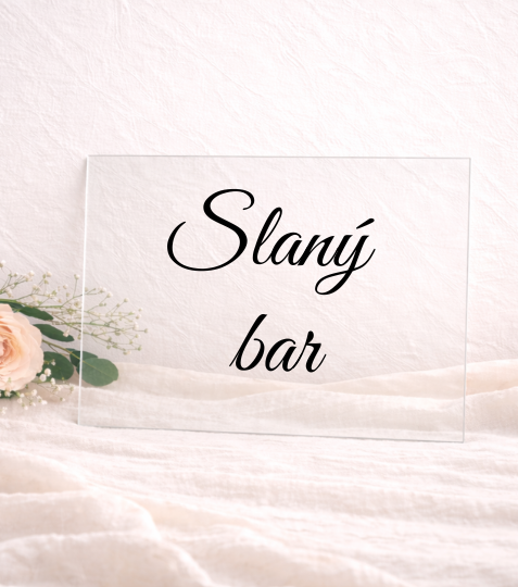 Cedulka z plexiskla Slaný bar