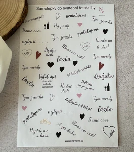 Papírové samolepky do svatební fotoknihy verze C
