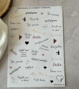 Papírové svatební samolepky do fotoknihy verze D