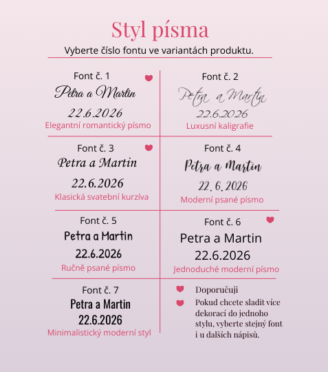 Vinylová samolepka na svatební lopatku a smetáček se jmény, příjmením a datem svatby