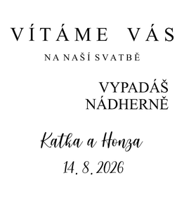 Samolepka na svatební zrcadlo 60x160 cm VYPADÁŠ NÁDHERNĚ