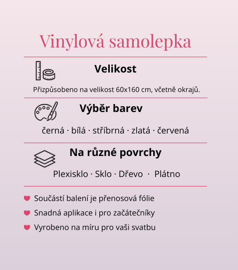 Samolepka na svatební zrcadlo 60x160 cm VYPADÁŠ NÁDHERNĚ